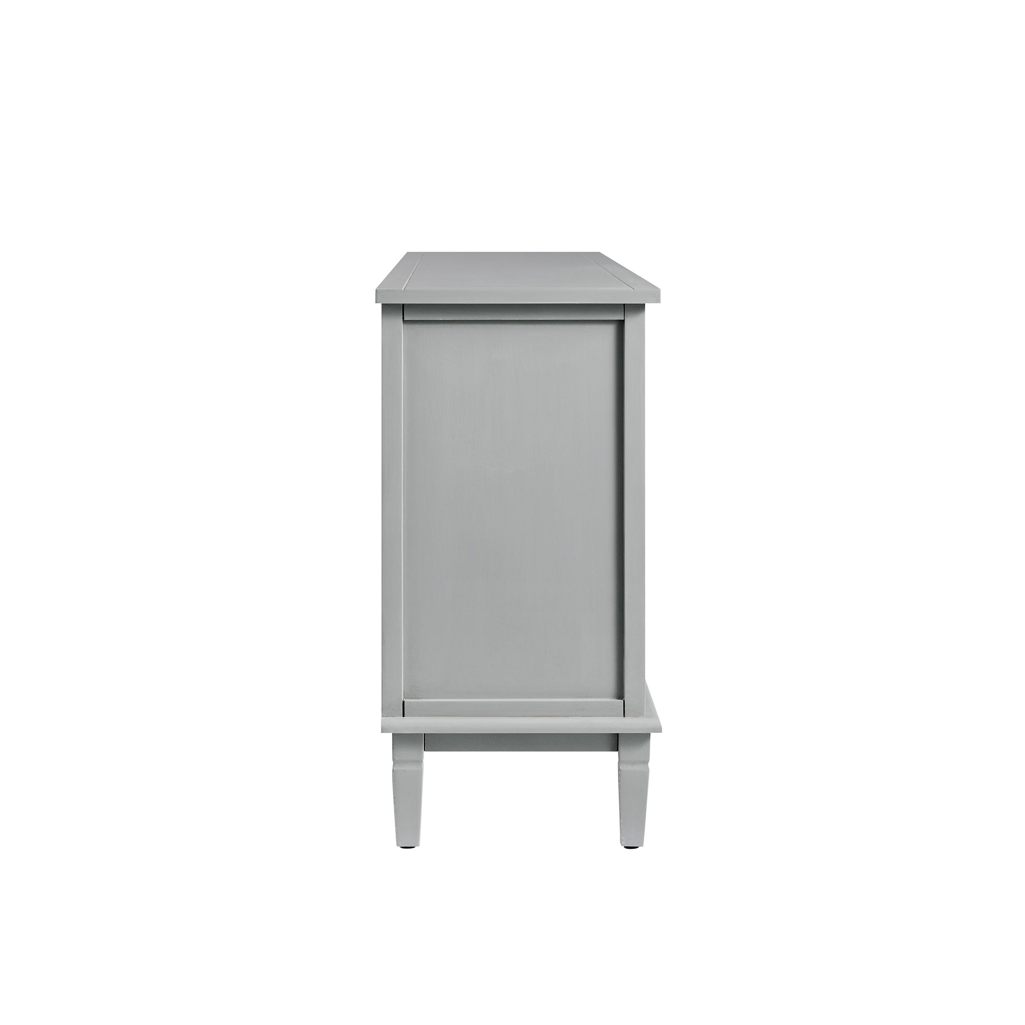 Chantilly Mid Gray Carved Wide 6 Drawer Dresser