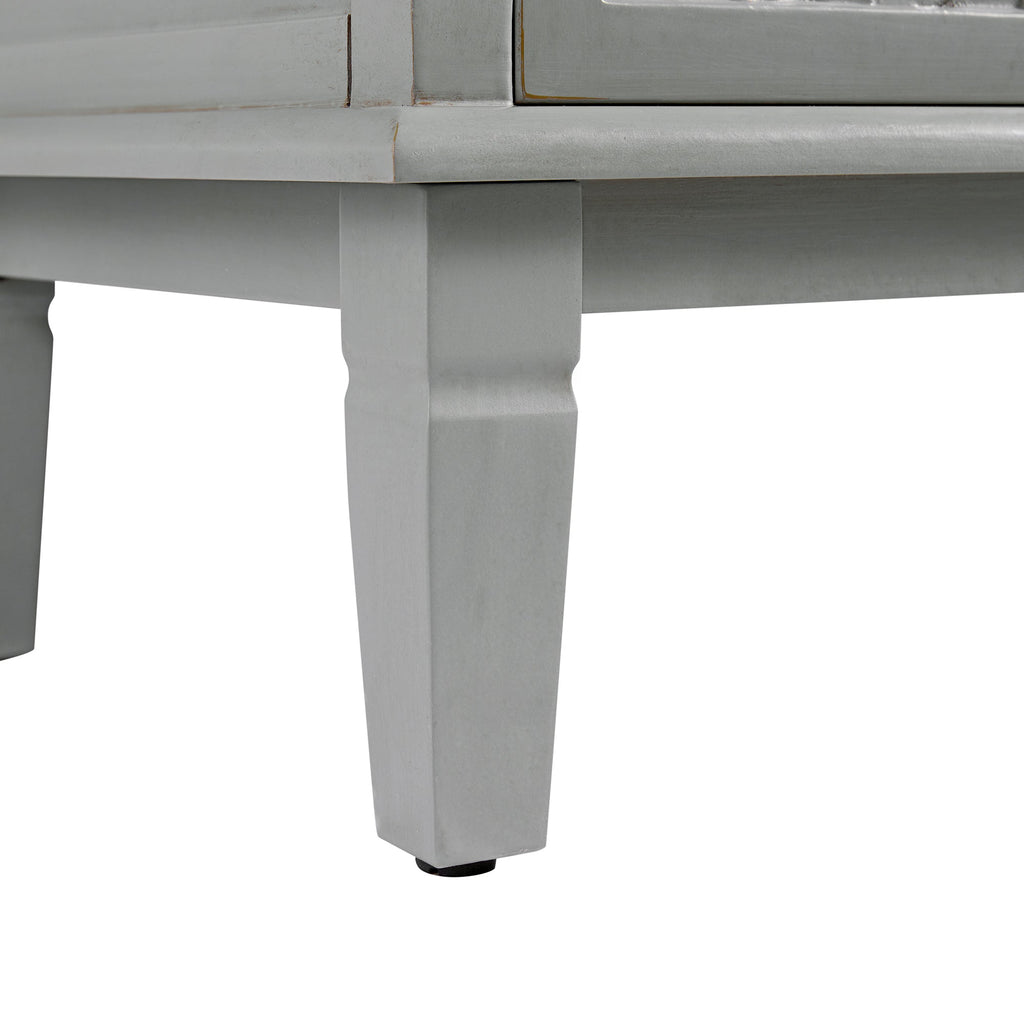 Chantilly Mid Gray Carved Wide 6 Drawer Dresser