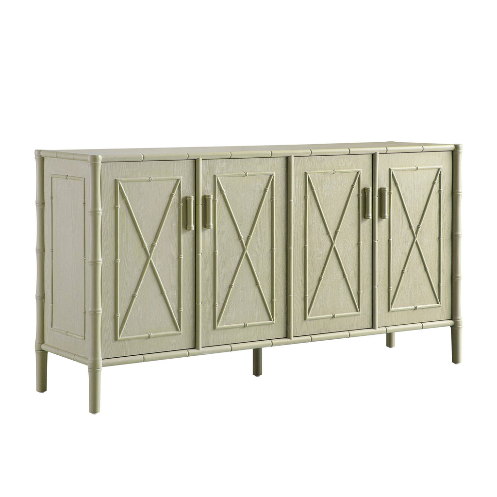 Elstowe Faux Bamboo Large Sideboard, Sage Green