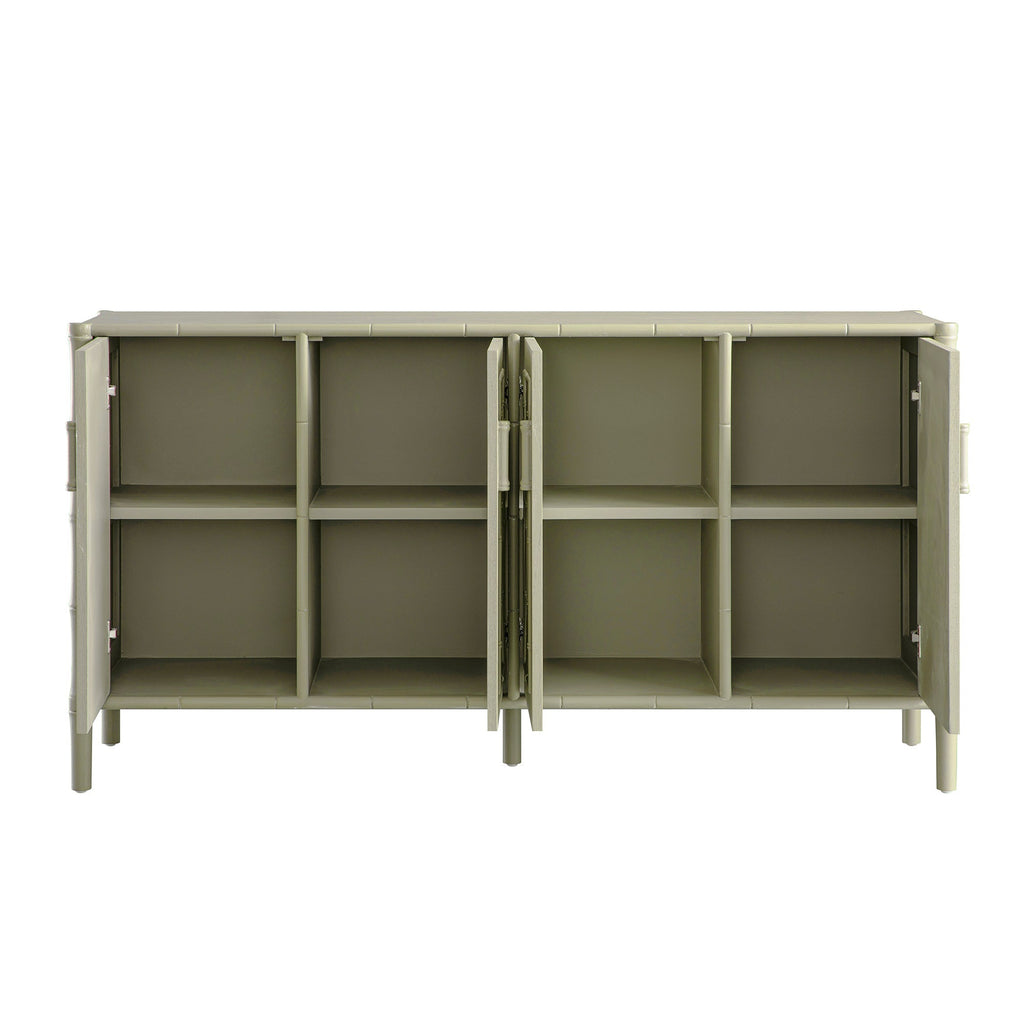 Elstowe Faux Bamboo Large Sideboard, Sage Green