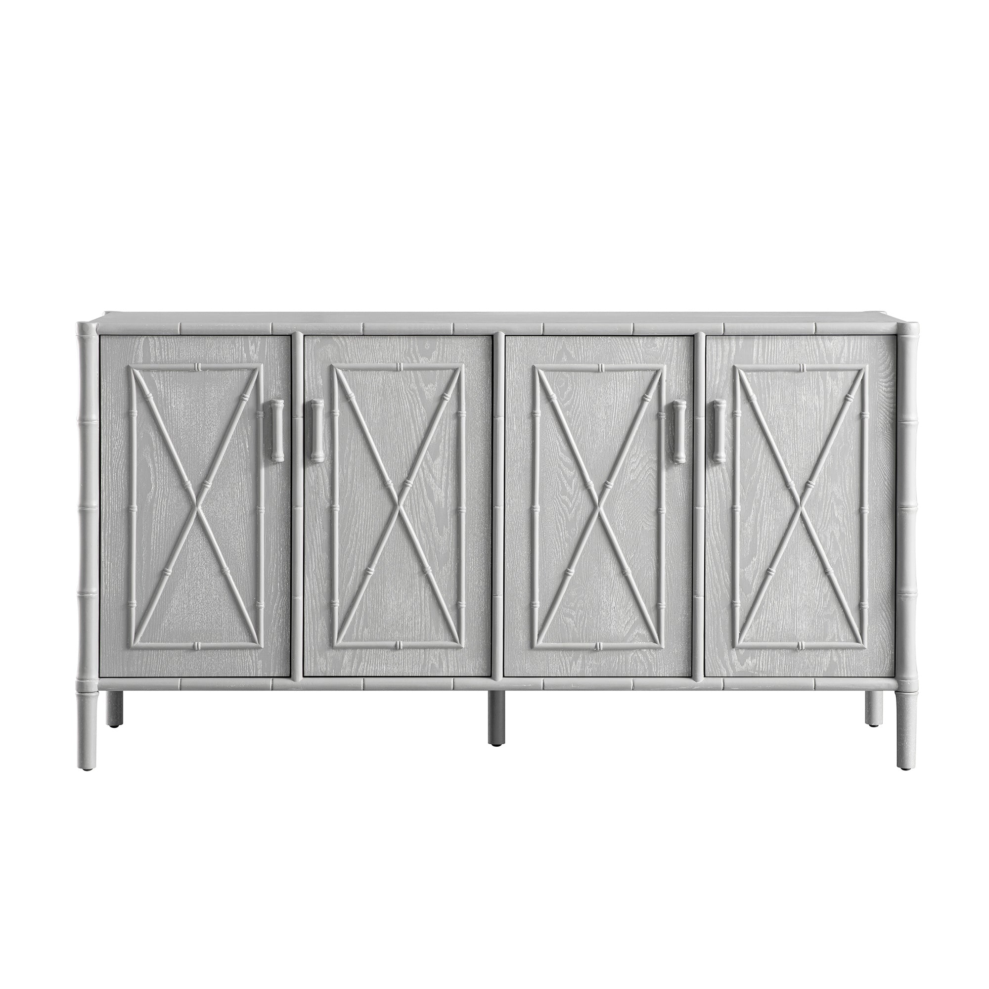 Elstowe Faux Bamboo Large Sideboard, Warm Gray