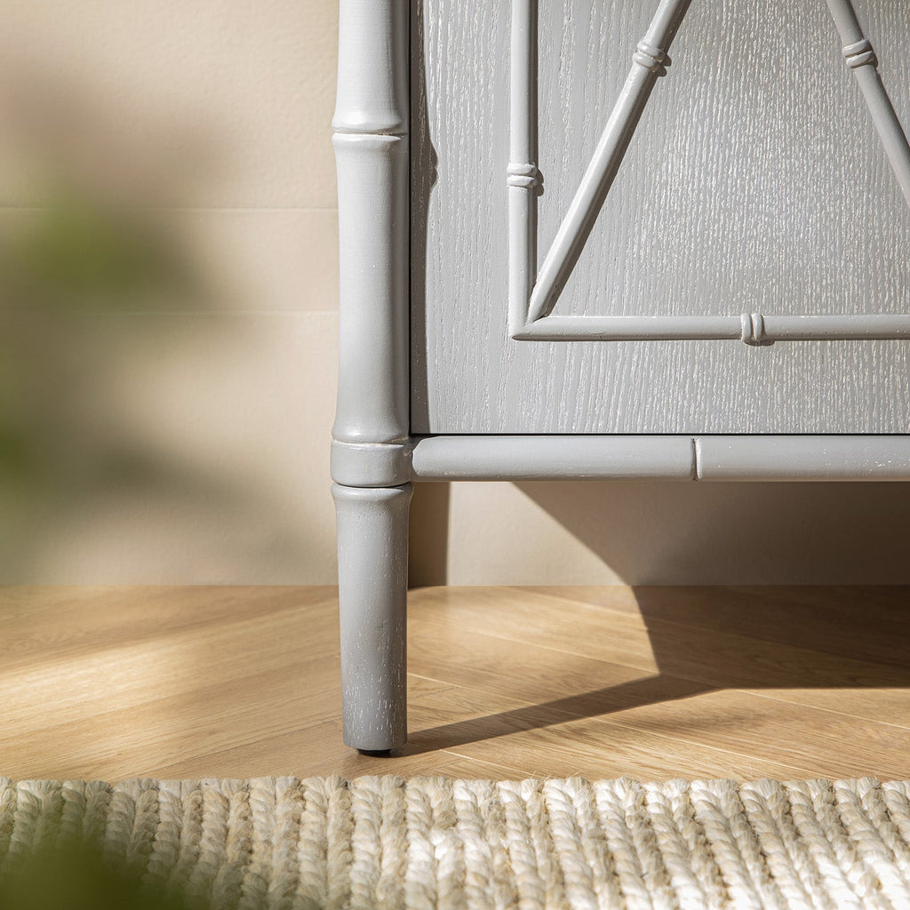 Elstowe Faux Bamboo Large Sideboard, Warm Gray