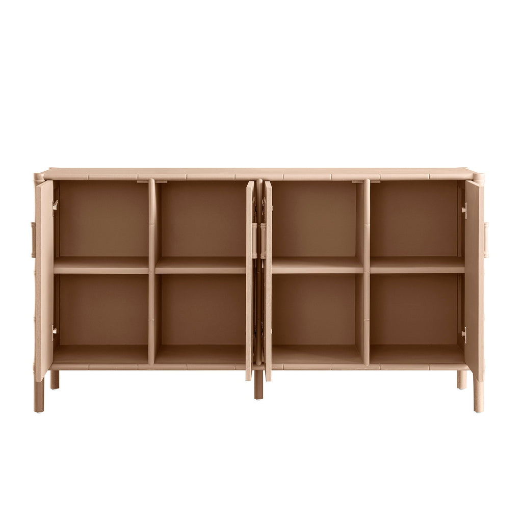 Elstowe Faux Bamboo Large Sideboard, Nude Pink