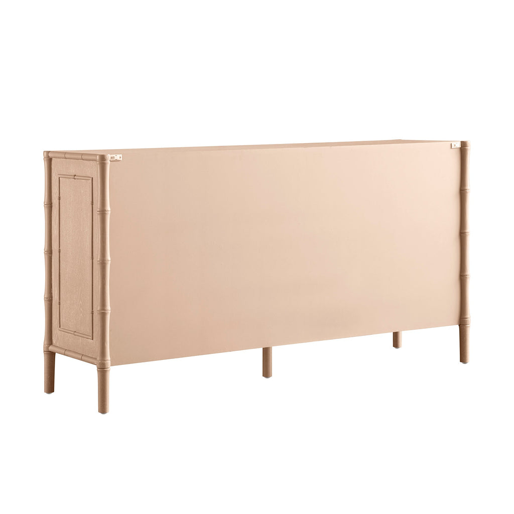 Elstowe Faux Bamboo Large Sideboard, Nude Pink