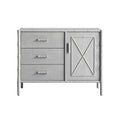 Elstowe Faux Bamboo 1-Door 3-Drawer Sideboard, Warm Gray