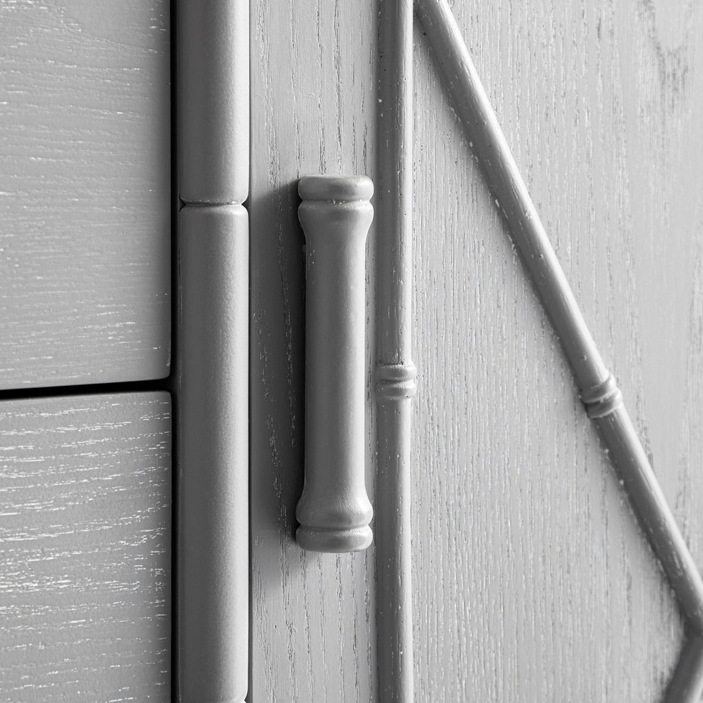 Elstowe Faux Bamboo 1-Door 3-Drawer Sideboard, Warm Gray