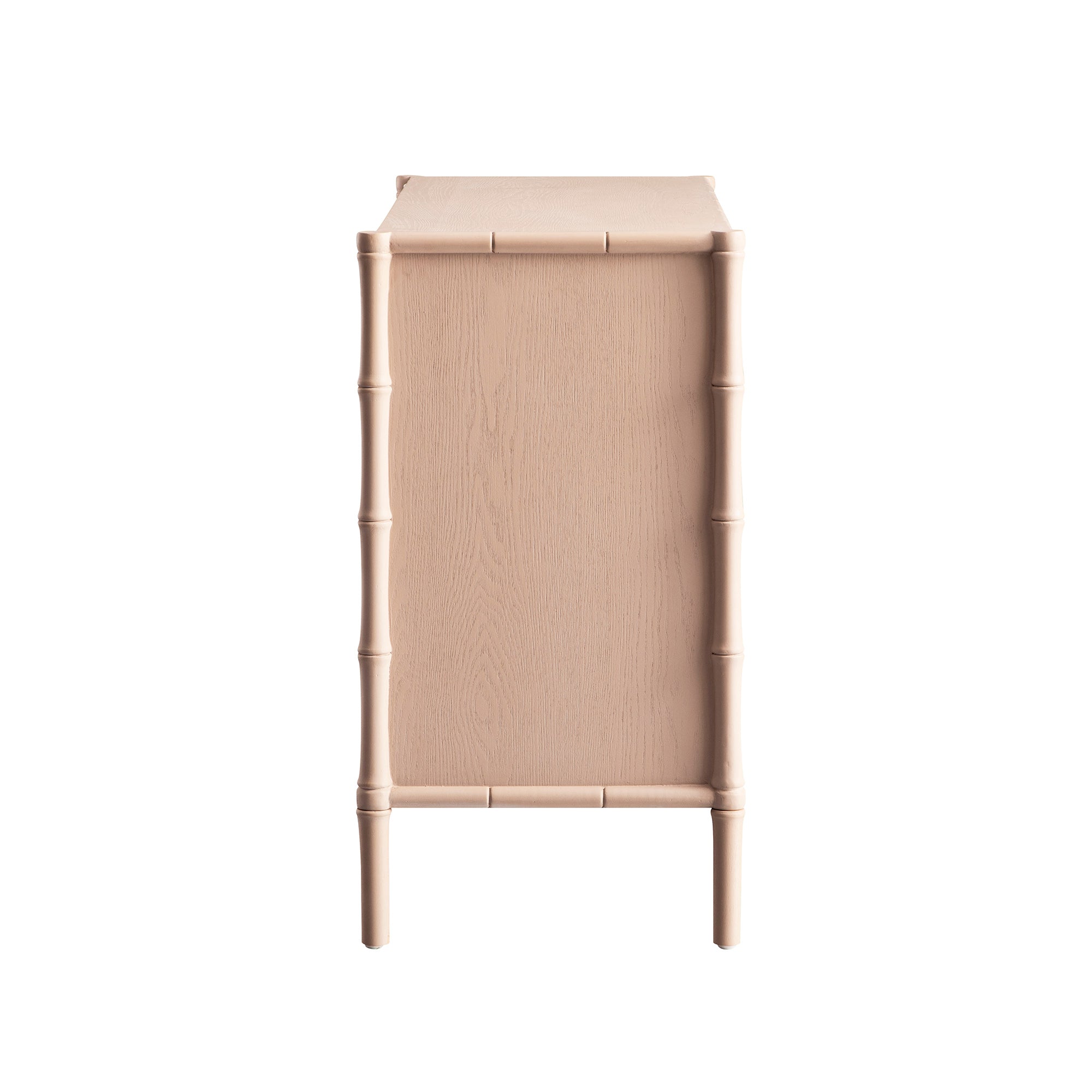 Elstowe Faux Bamboo 1-Door 3-Drawer Sideboard, Nude Pink