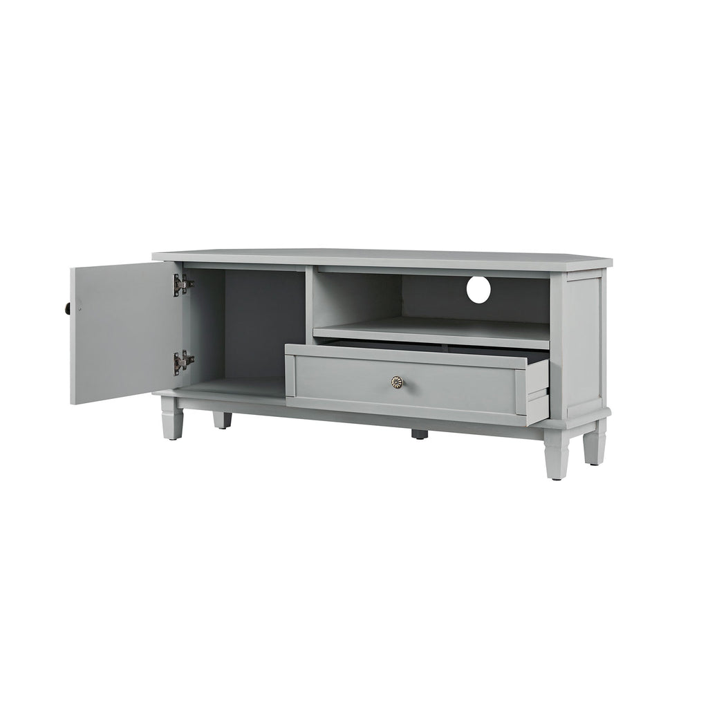 Chantilly Mid Gray Corner TV Stand