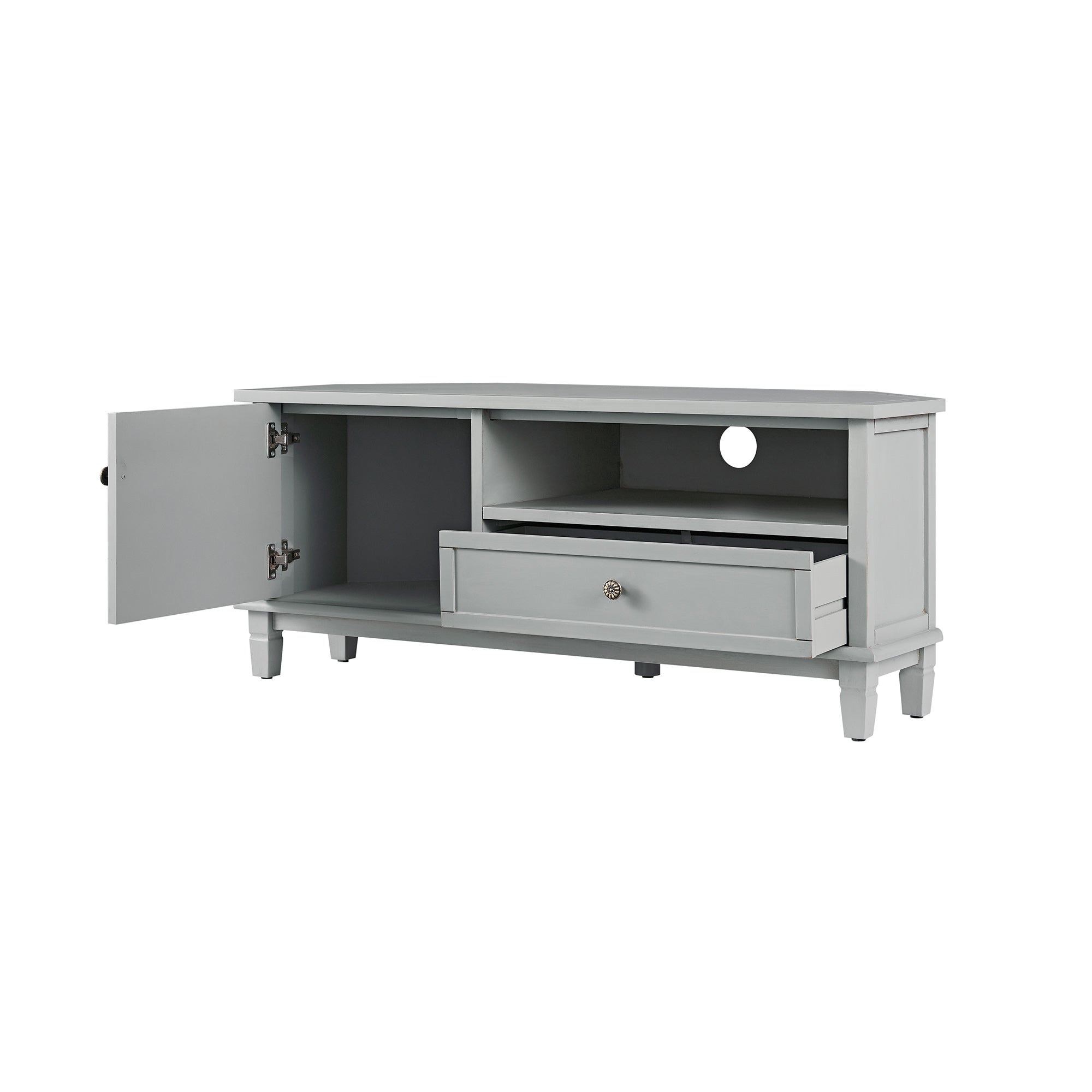 Chantilly Mid Gray Corner TV Stand