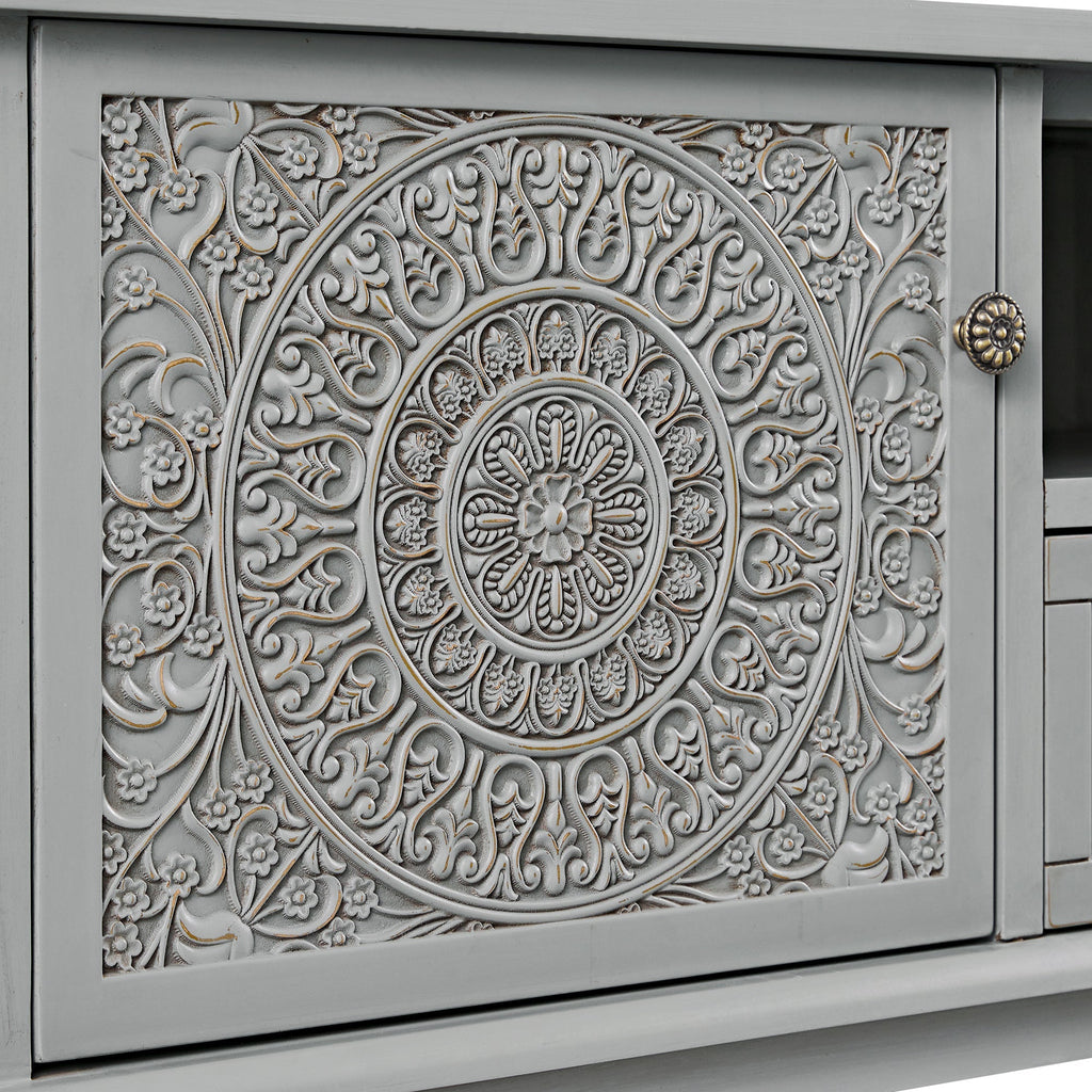 Chantilly Mid Gray Corner TV Stand