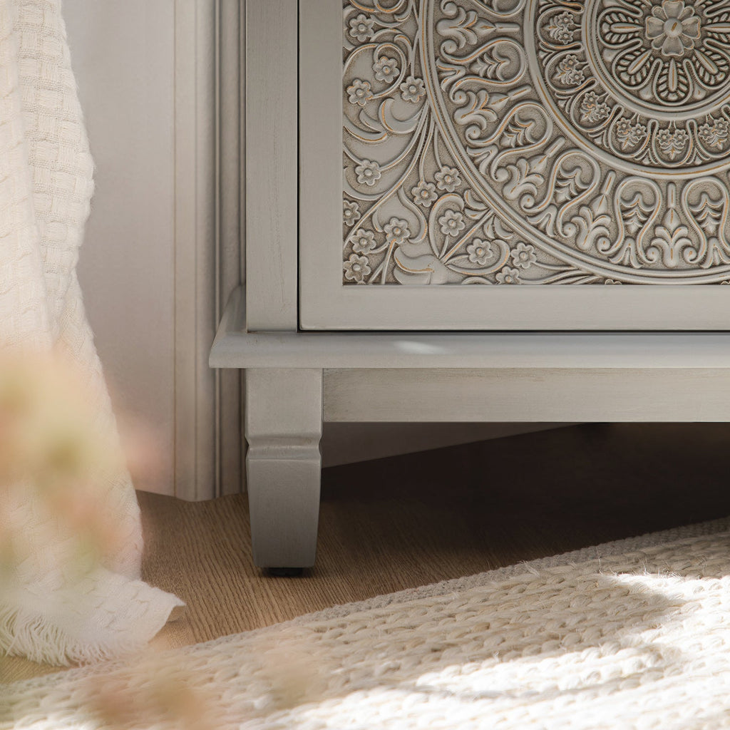 Chantilly Mid Gray Corner TV Stand