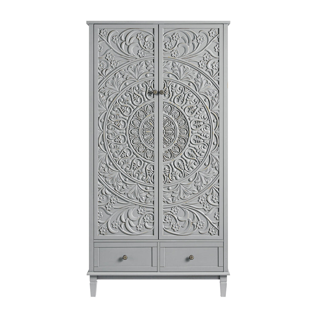 Chantilly Mid Gray Carved Double Closet