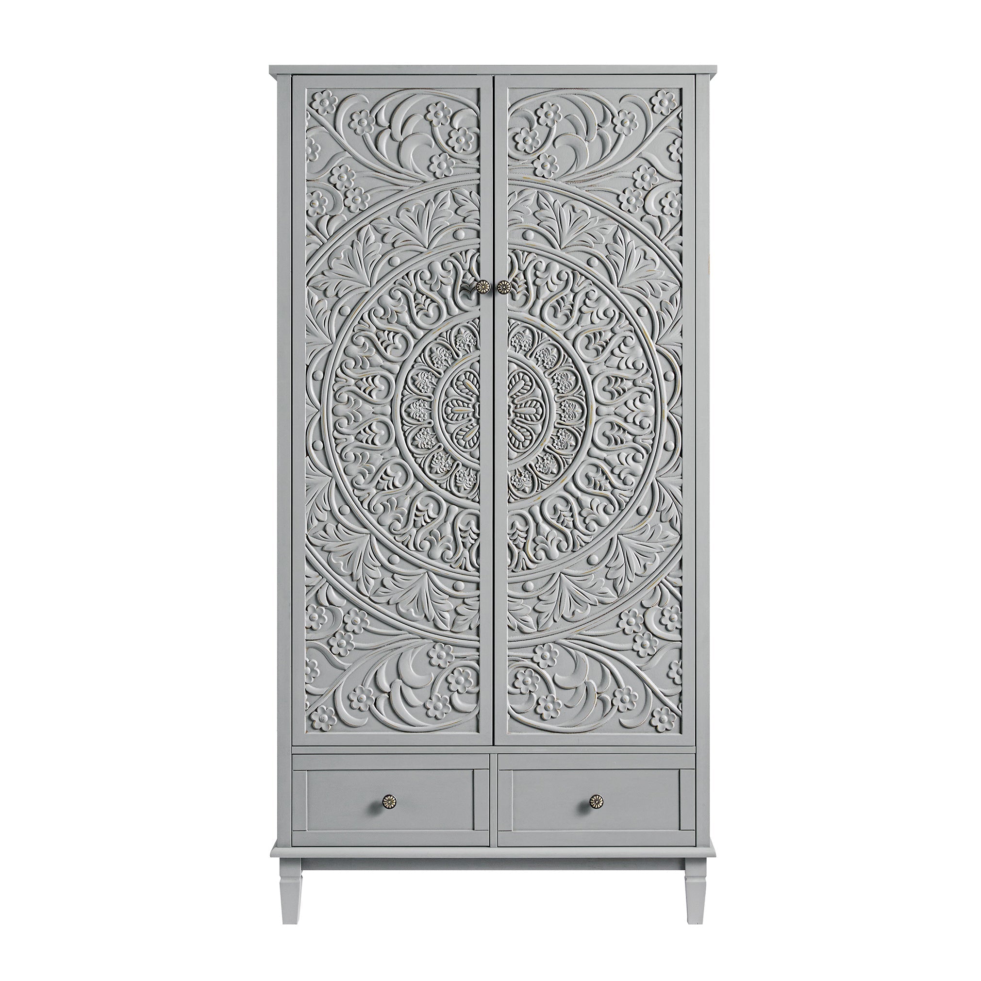 Chantilly Mid Gray Carved Double Closet