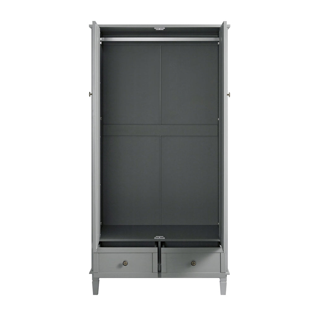 Chantilly Mid Gray Carved Double Closet