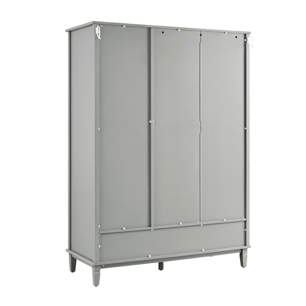 Chantilly Mid Gray Carved Triple Closet
