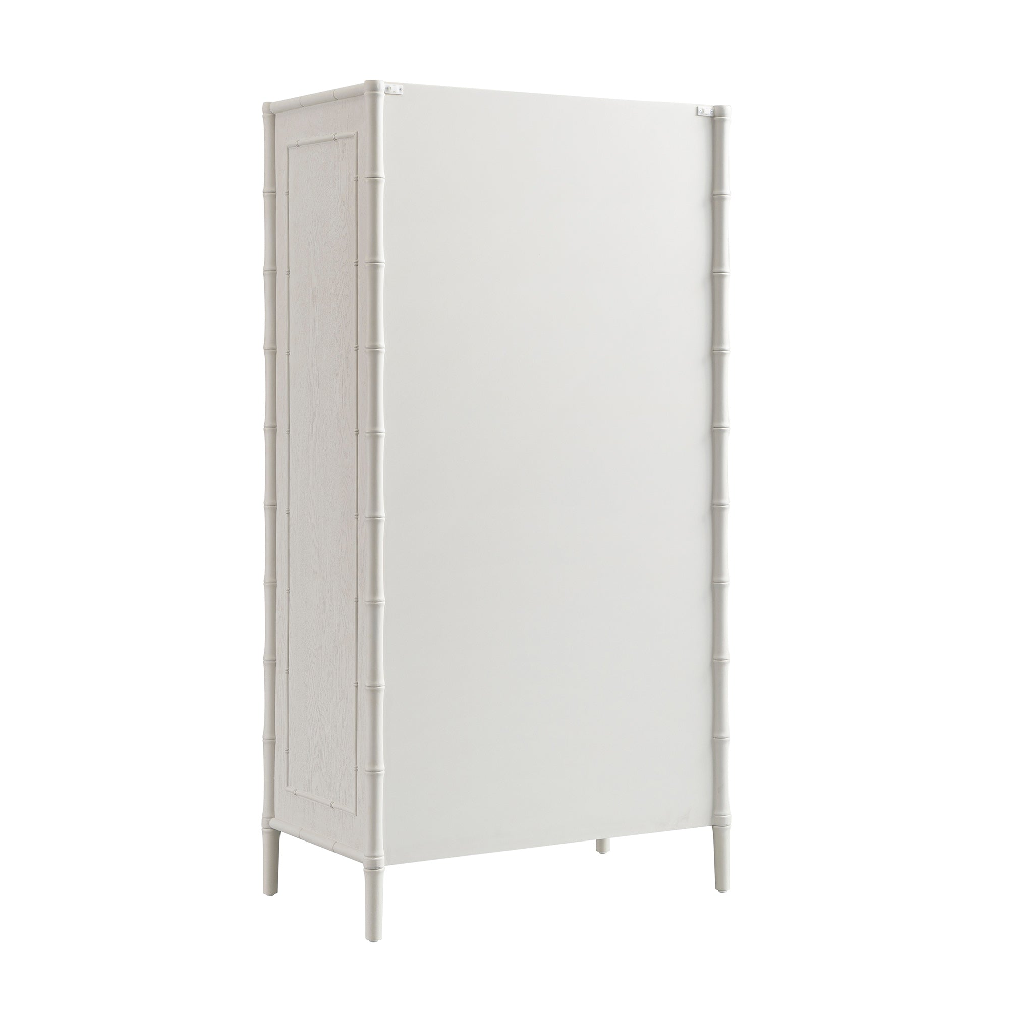 Elstowe Faux Bamboo Double Closet, Shaded White
