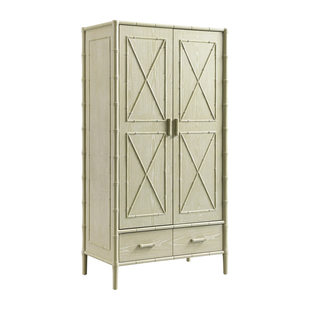 Elstowe Faux Bamboo Double Closet, Sage Green