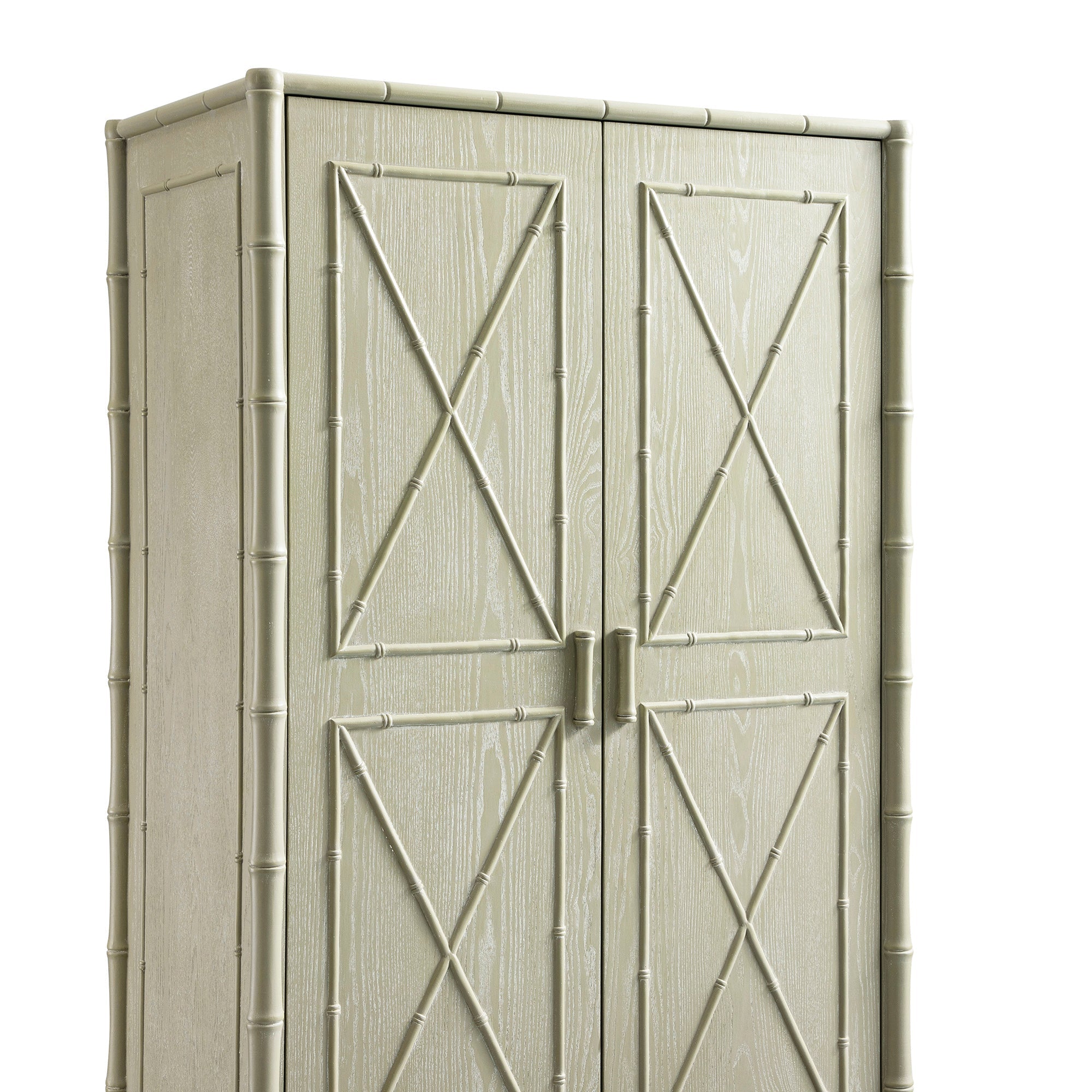 Elstowe Faux Bamboo Double Closet, Sage Green