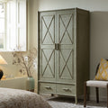 Elstowe Faux Bamboo Double Closet, Sage Green