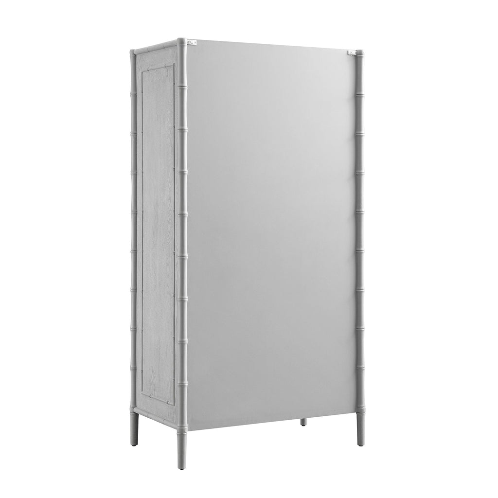 Elstowe Faux Bamboo Double Closet, Warm Gray