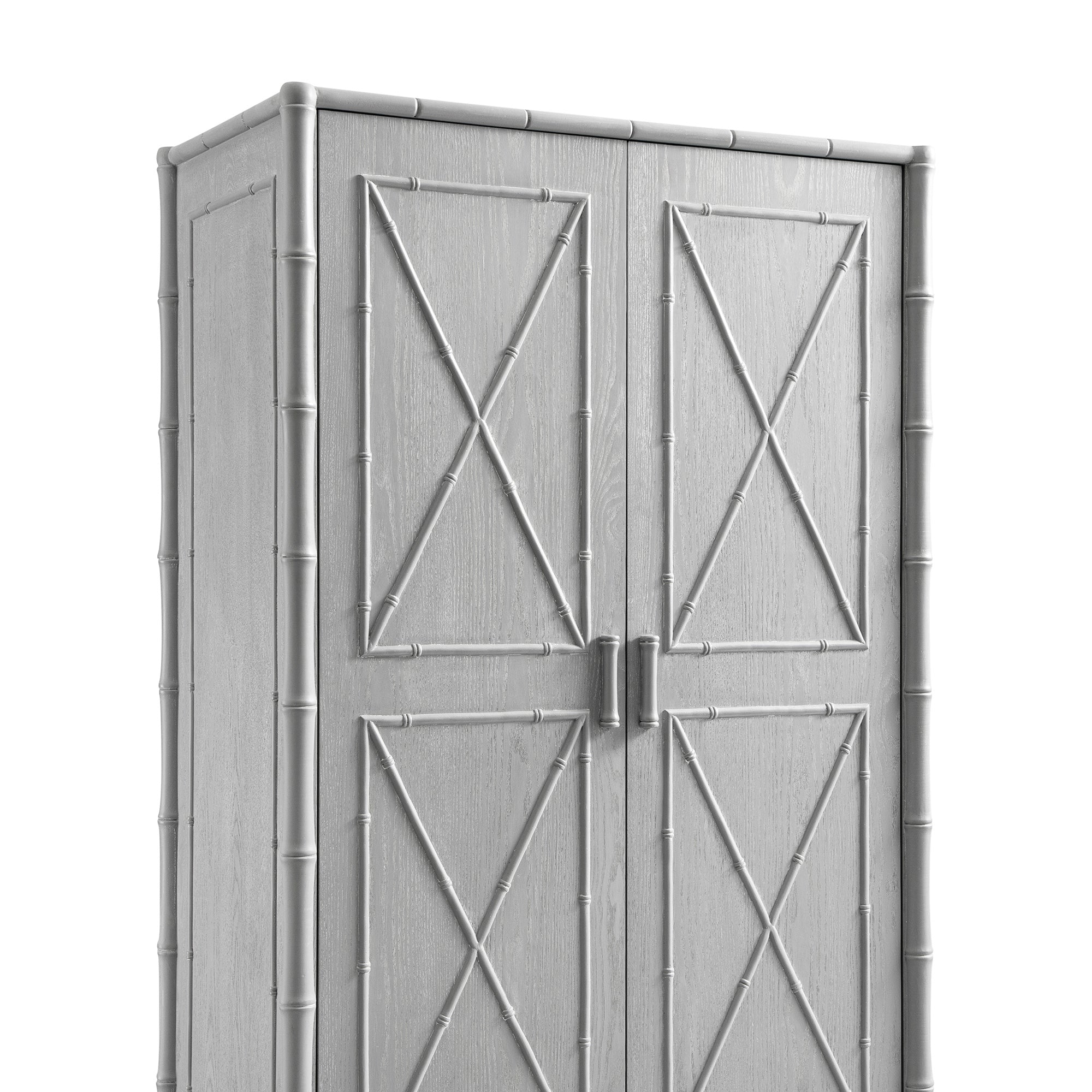 Elstowe Faux Bamboo Double Closet, Warm Gray