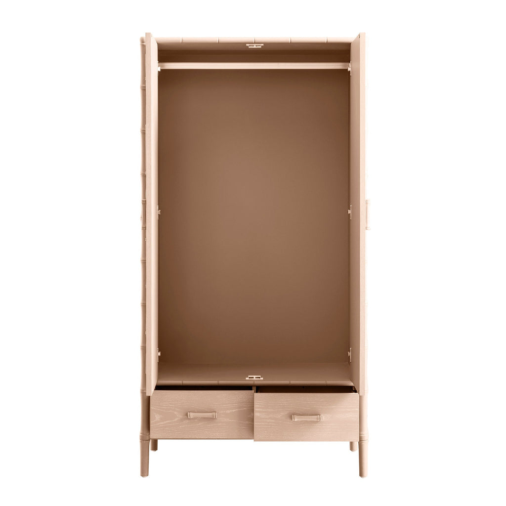 Elstowe Faux Bamboo Double Closet, Nude Pink