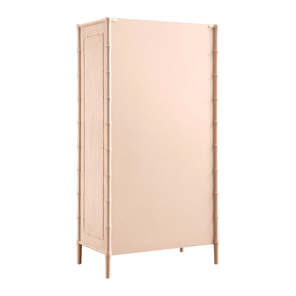 Elstowe Faux Bamboo Double Closet, Nude Pink